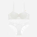 Embroidery Lace Deep V Push-Up Bra Set - BCD Cup