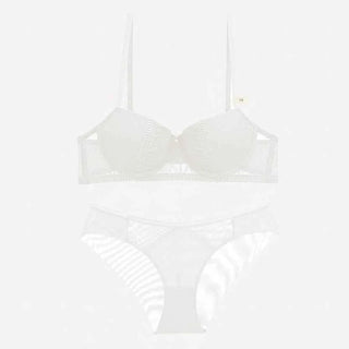 Embroidery Lace Deep V Push-Up Bra Set - BCD Cup