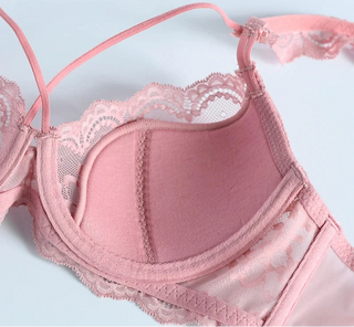 Comfortable Thin Cotton Bandage Push-Up Bra Set - Plus Size