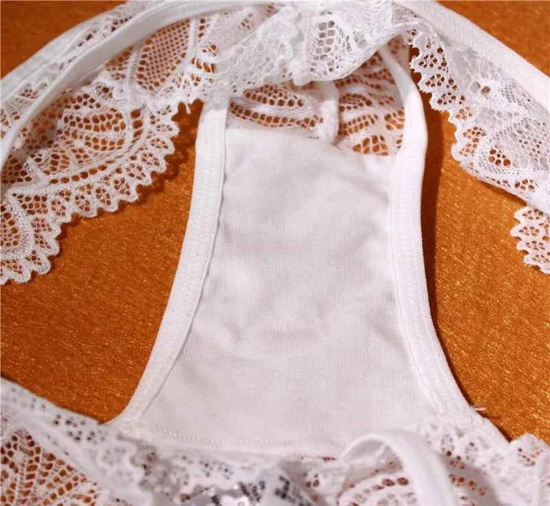 Lace-Up Double Lace Briefs - SHOPPERS' CASTLE