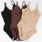 Low Back Bodysuit Shapewear - Open Crotch