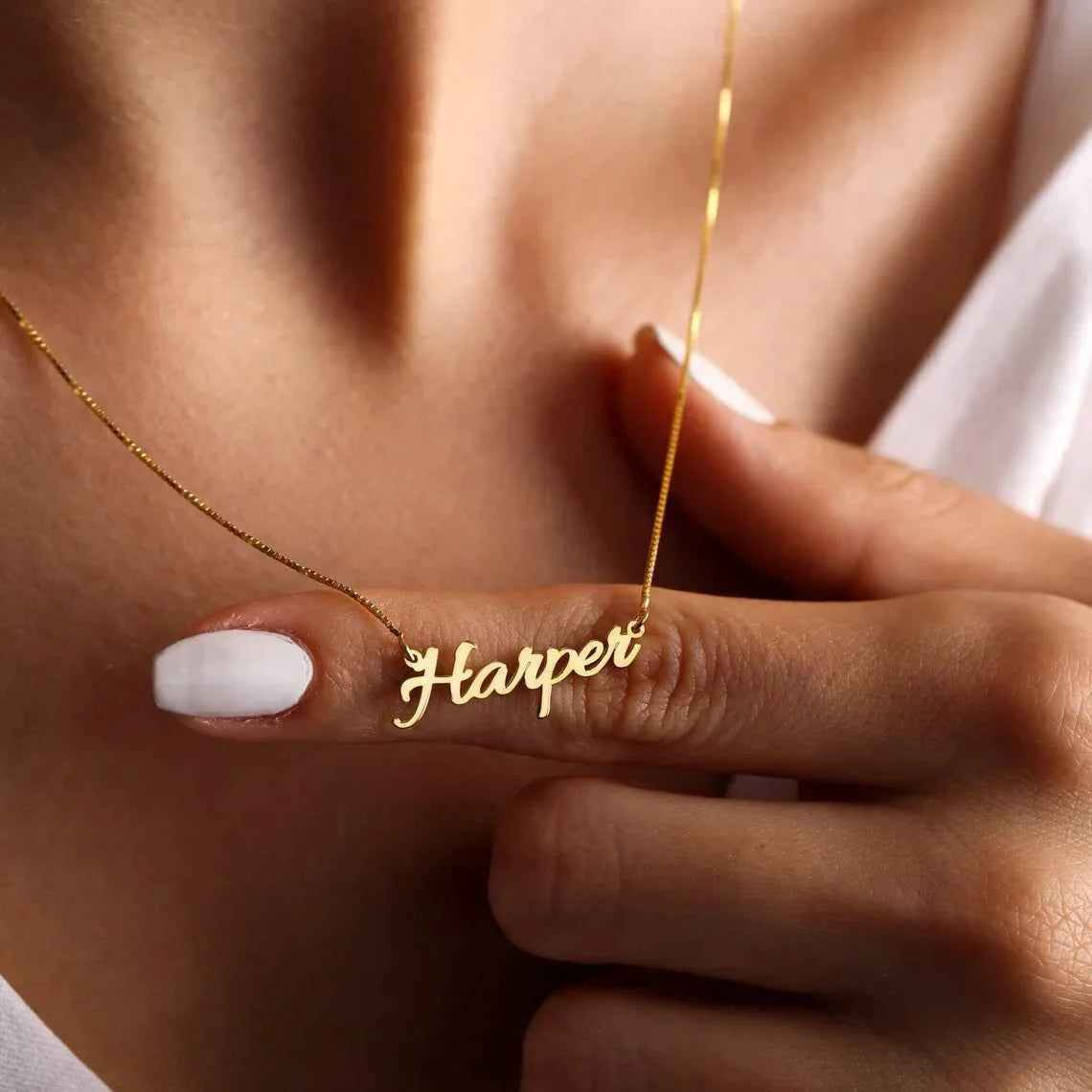 Customized Name Box Chain Clavicle Necklace - Wedding & Valentine's Gift