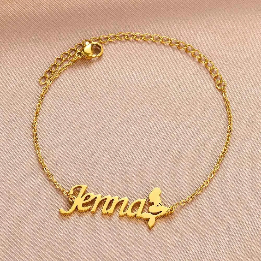 Customized Name Geometric Bracelet - Stainless Steel