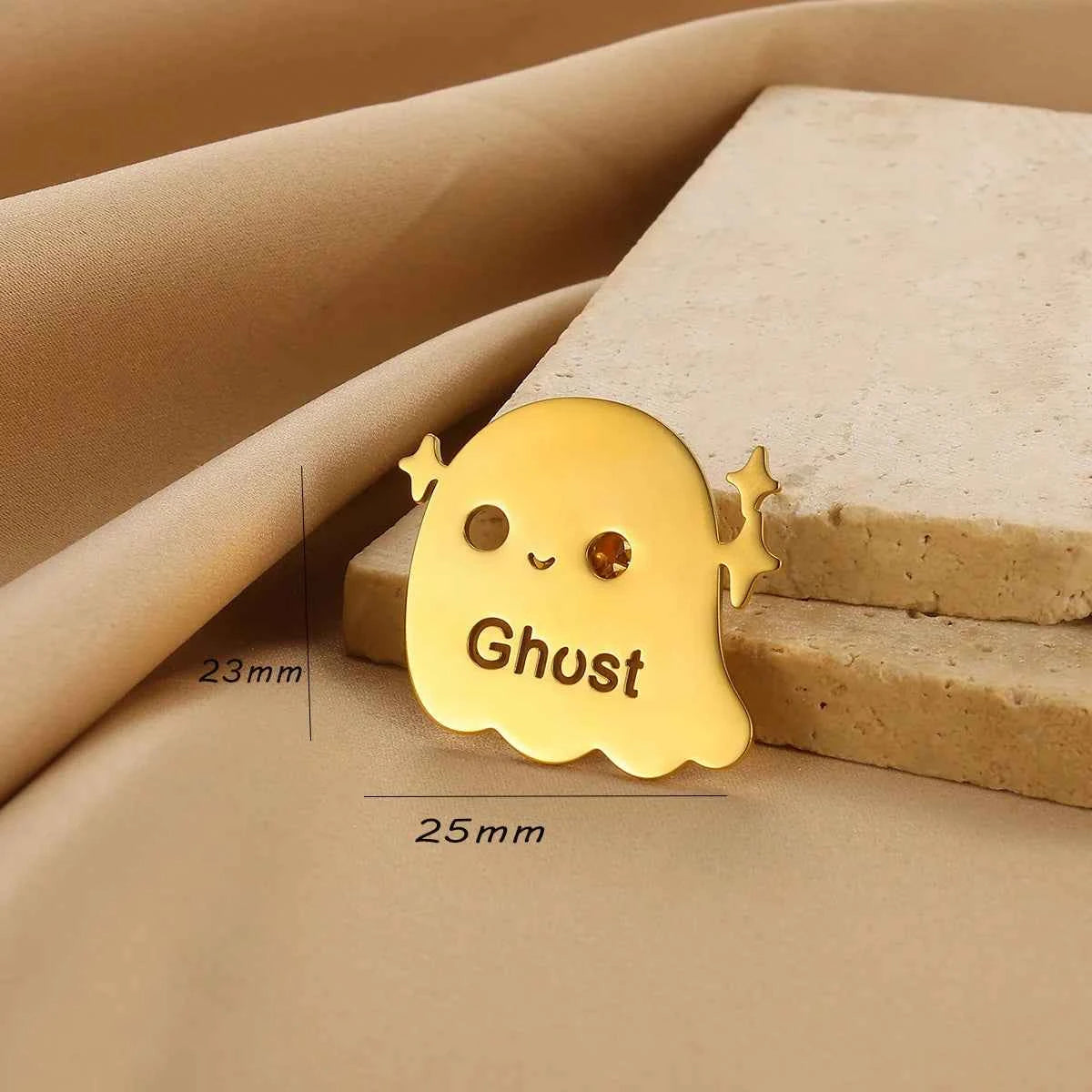 Retro Ghost Name Brooch - Halloween