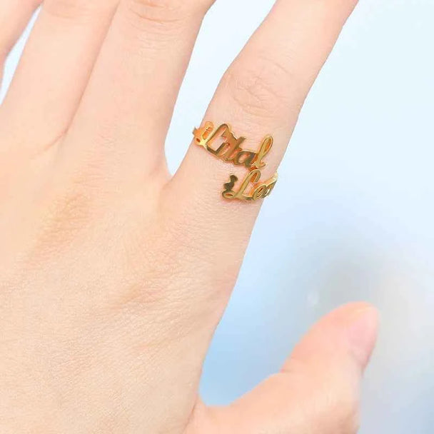 Custom Name Ring with Multiple Patterns - Adjustable