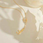 Customized Heart Name Extended Chain Necklace - Couple Gift