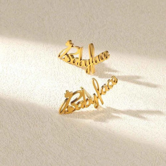 Custom Name Letter Earrings - Stainless Steel