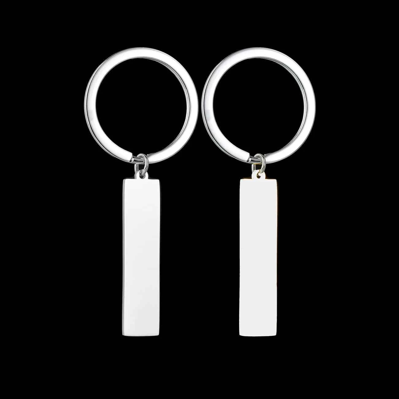 Custom Text Square Keychain - Engrave Name Date Sentence