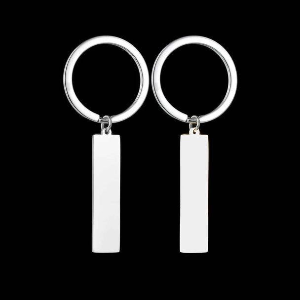 Custom Text Square Keychain - Engrave Name Date Sentence