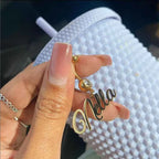 Custom Name Belly Button Ring - Crystal Chain Body Jewelry