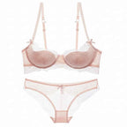 Fashion Young Girl Thin Cotton Bra Set - Plus Size D/E