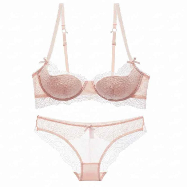 Fashion Young Girl Thin Cotton Bra Set - Plus Size D/E