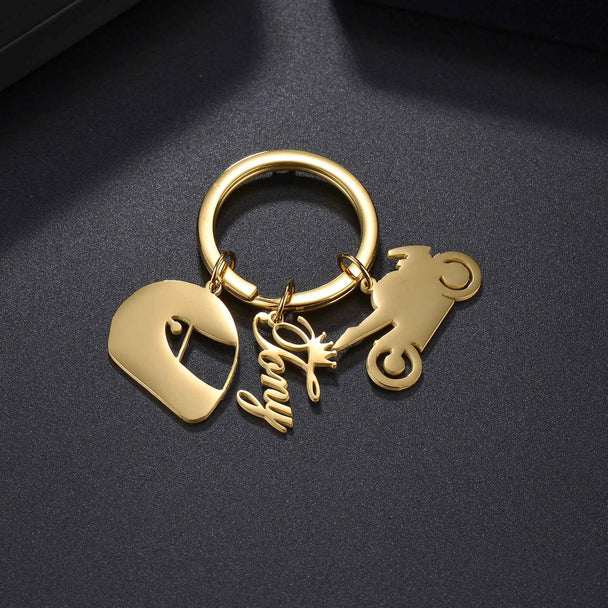 Personalized Hand Painted Name Date Keychain - Fashion Nameplate