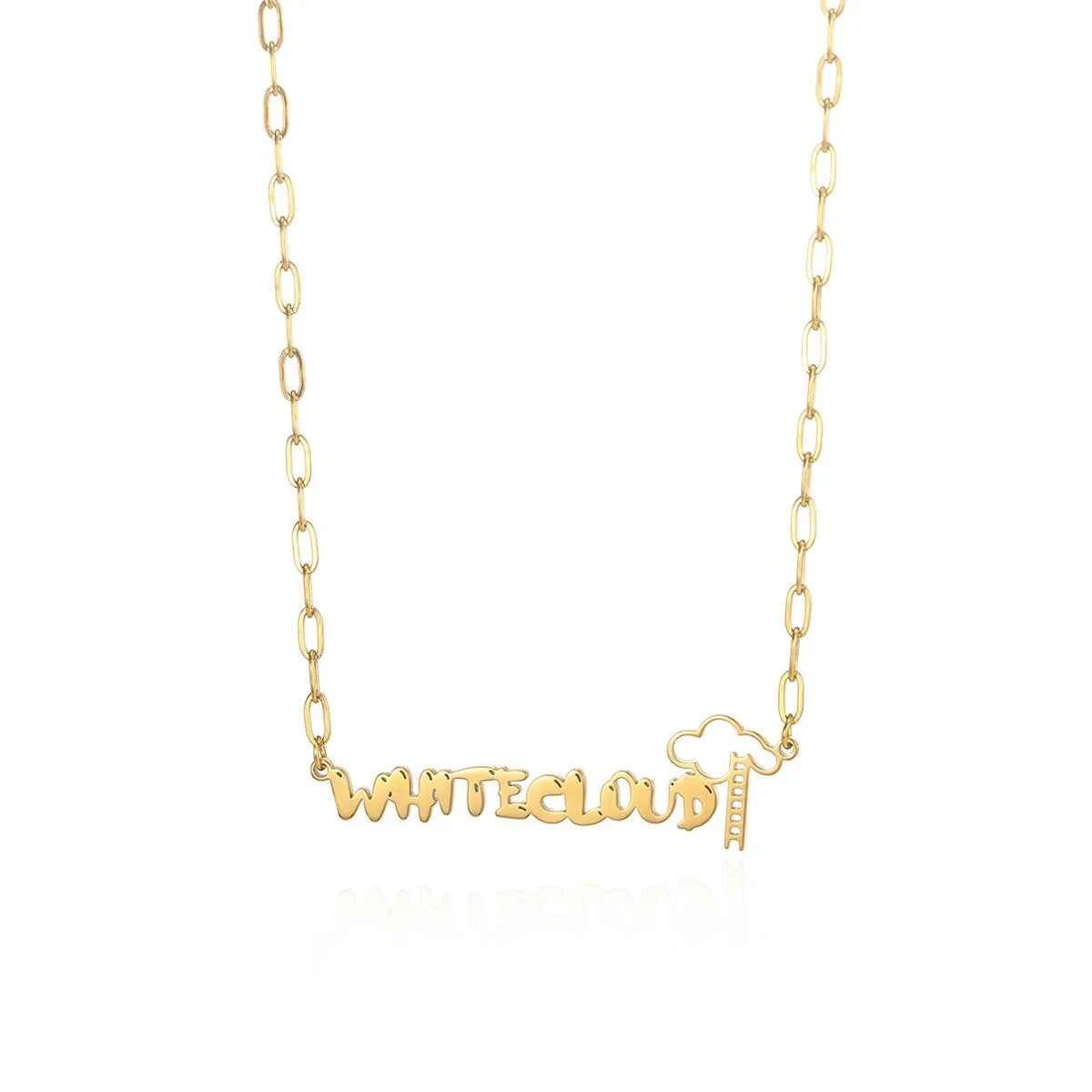 Geometric Ladder Name Necklace - Modern Statement Piece