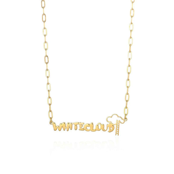 Geometric Ladder Name Necklace - Modern Statement Piece