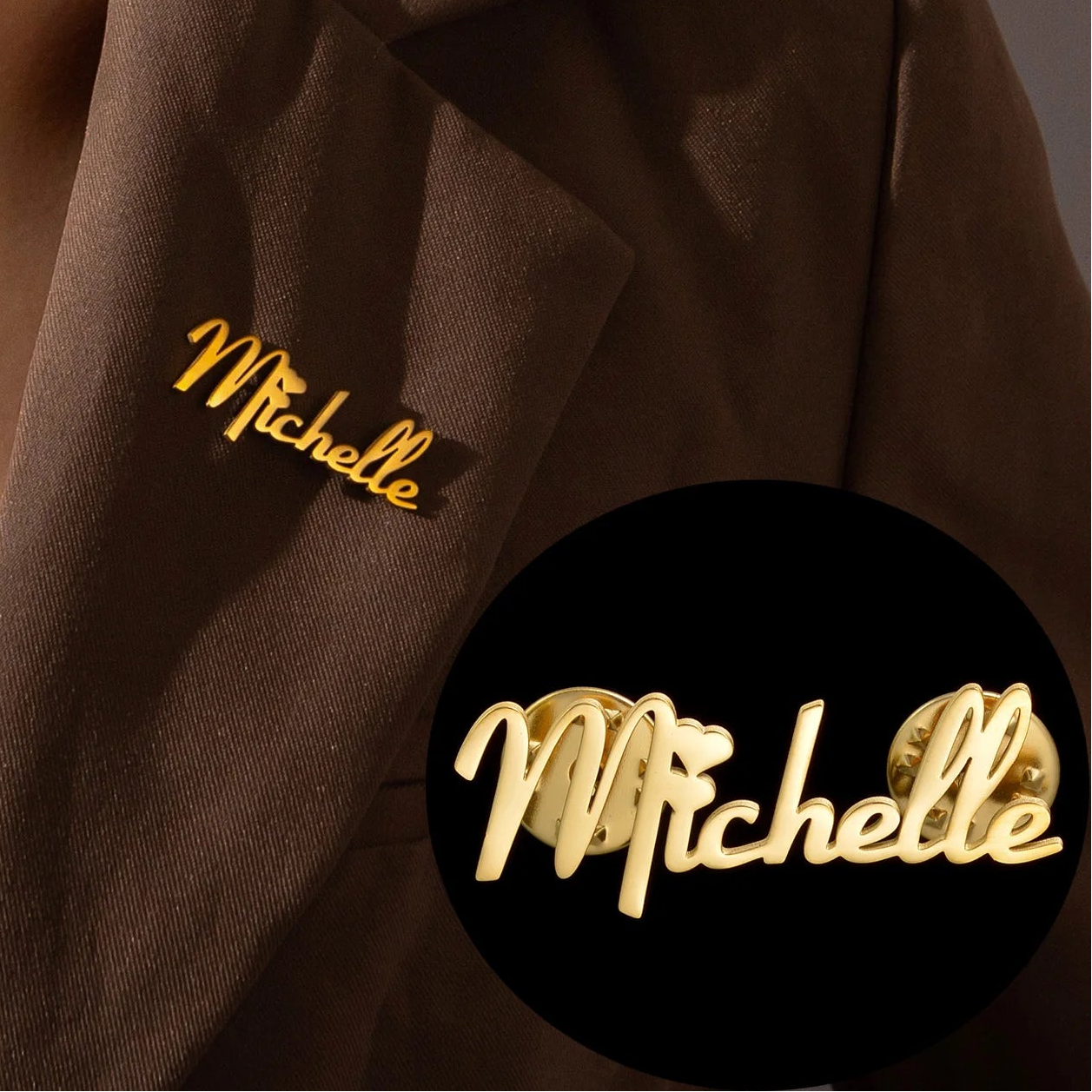 Personalized Name Logo Brooch - Butterfly Buckle Pin - SHOPPERS' CASTLE