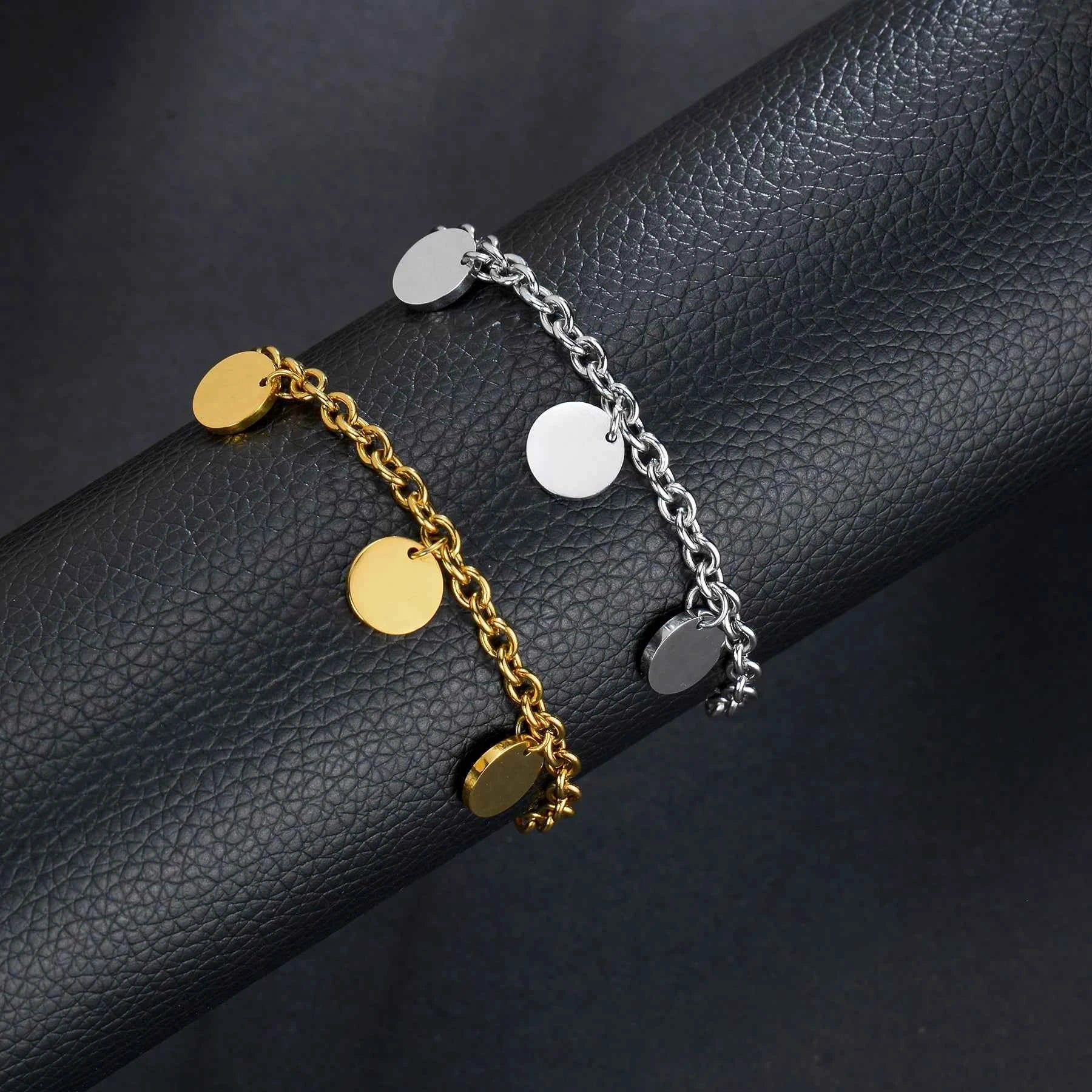 Engraved Name Thick Figaro Chain Bracelet - Stainless Steel