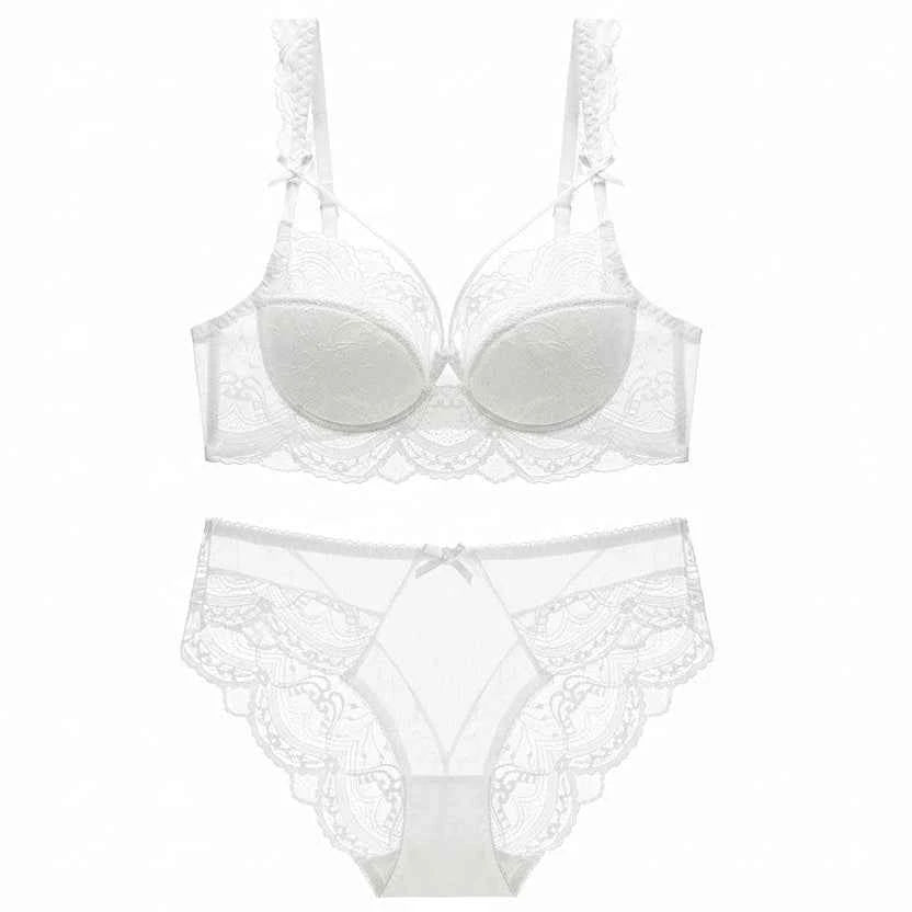 Thin Cotton Bandage Temptation Bra Set - Plus Size