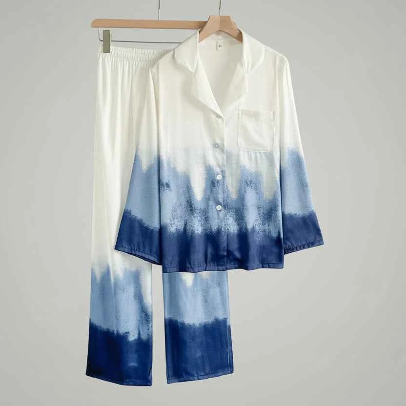 Gradient Ice Silk Pajama Set - SHOPPERS' CASTLE