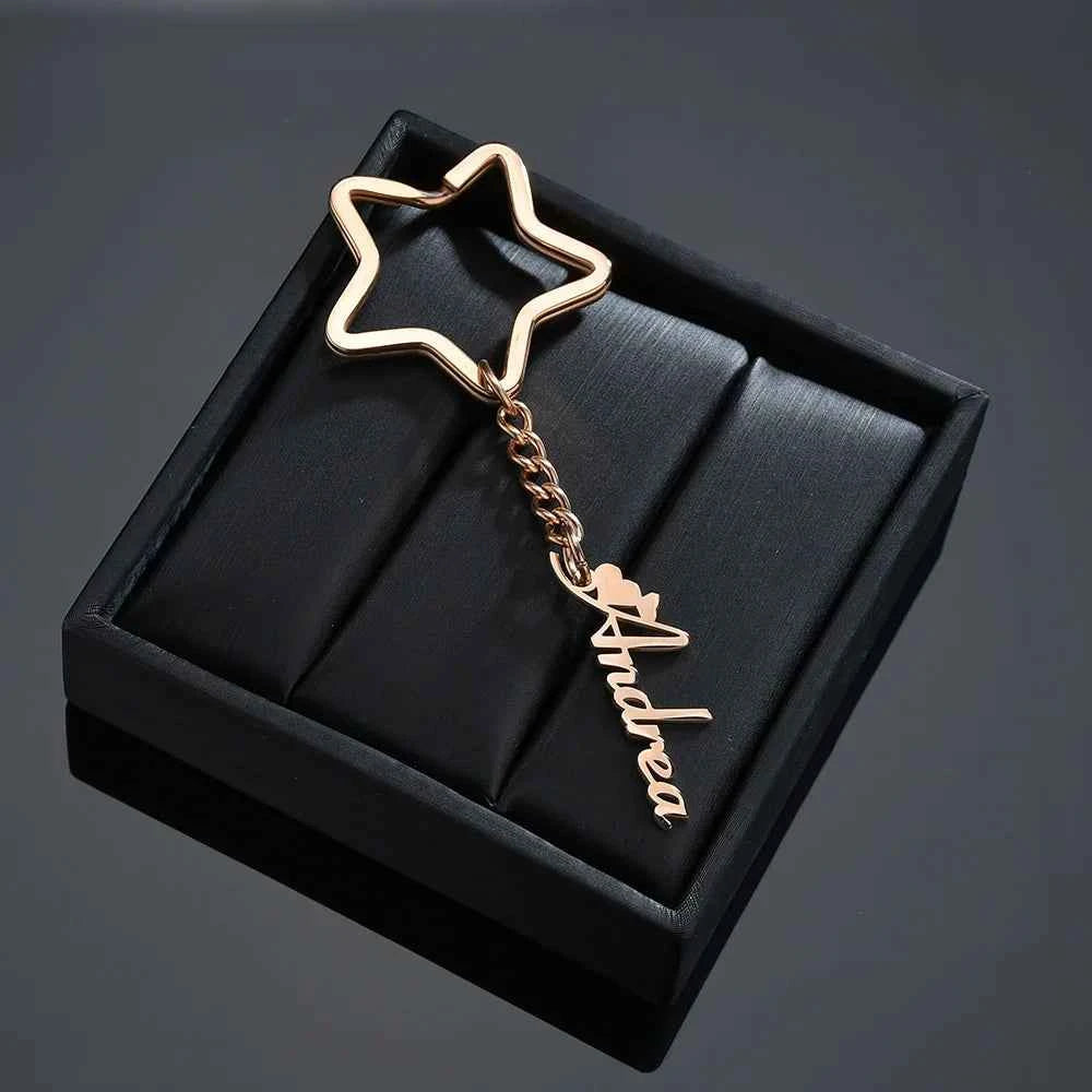 Personalized Name Heart Butterfly Keychain