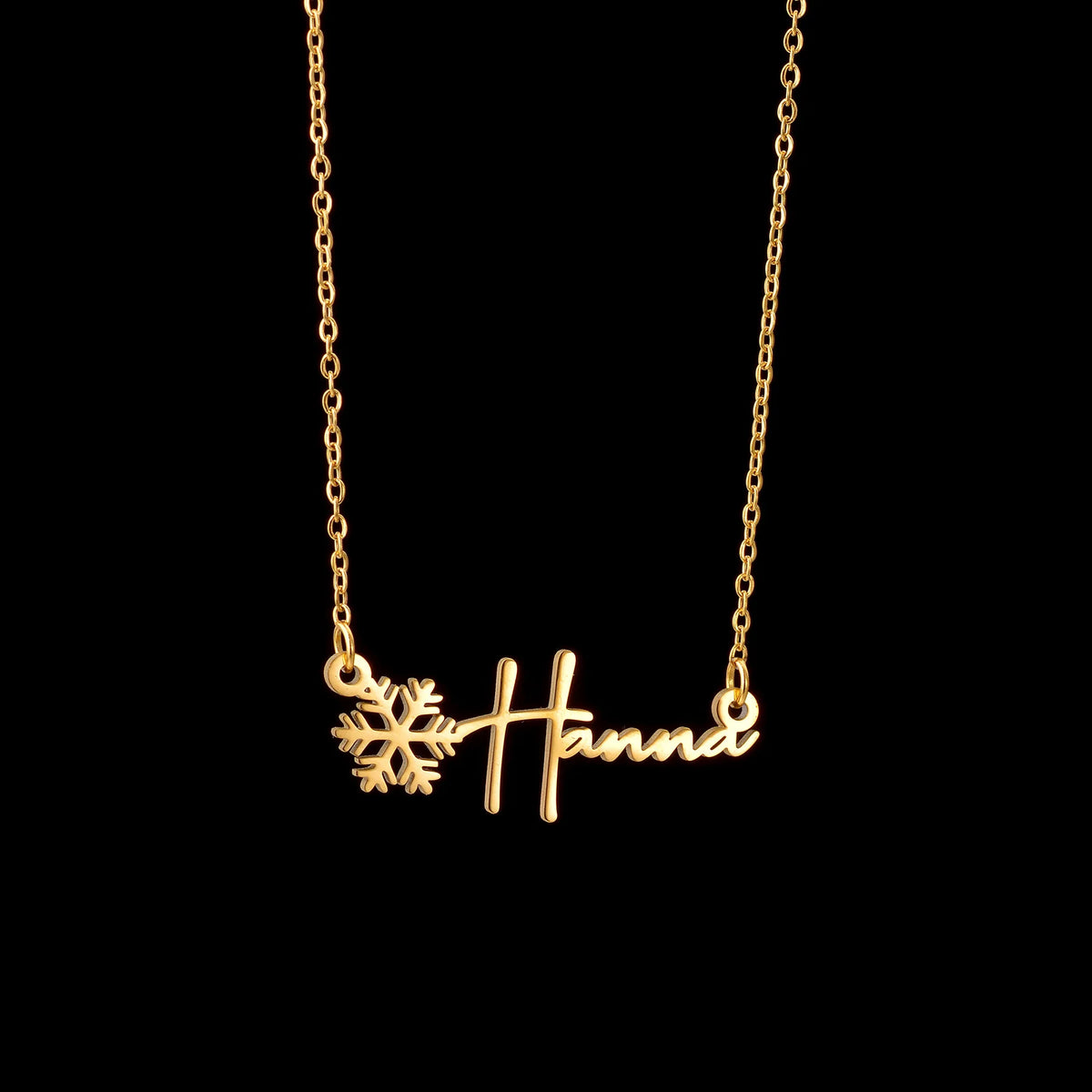 Custom Name Snowflake Pendant Choker - Chain - SHOPPERS' CASTLE