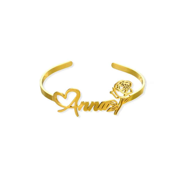 Custom Rose Name Geometric Bracelet
