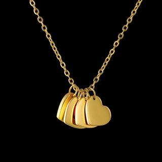 Personalized Name Heart Engrave Letter Necklace - Mother Kids