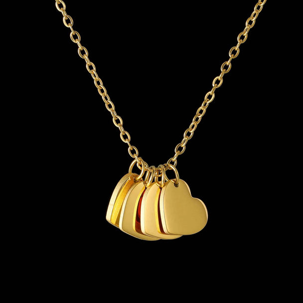 Personalized Name Heart Engrave Letter Necklace - Mother Kids