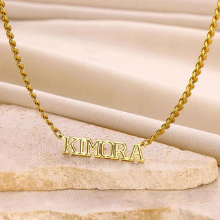 Custom Name Flat Chain Nameplate Necklace - Girlfriend Gift