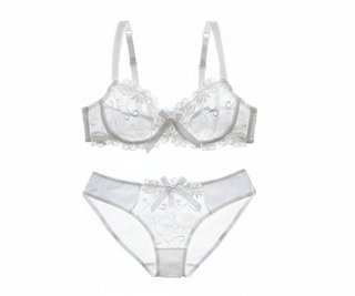 Fashion Embroidery Lingerie Set - Plus Size C/D Cup - SHOPPERS' CASTLE
