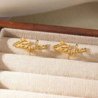 Custom Name Letter Earrings - Stainless Steel