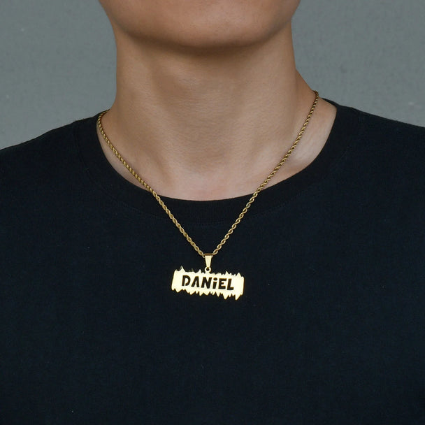 Personalized Name Hollow Crown Twist Chain Necklace - Pendant - SHOPPERS' CASTLE