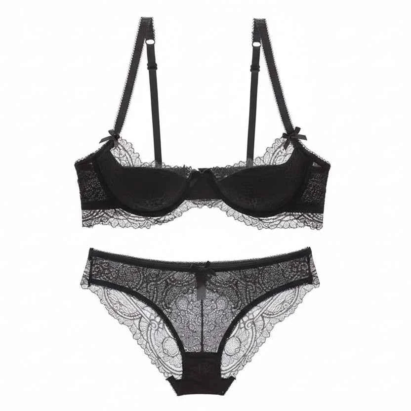 Fashion Young Girl Thin Cotton Bra Set - Plus Size D/E