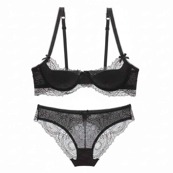 Fashion Young Girl Thin Cotton Bra Set - Plus Size D/E
