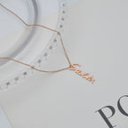 Personalized Vertical Name Necklace - Thick Chain Pendant - SHOPPERS' CASTLE