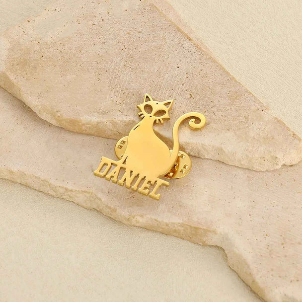 Custom Egyptian Cat Name Brooch - Business Party