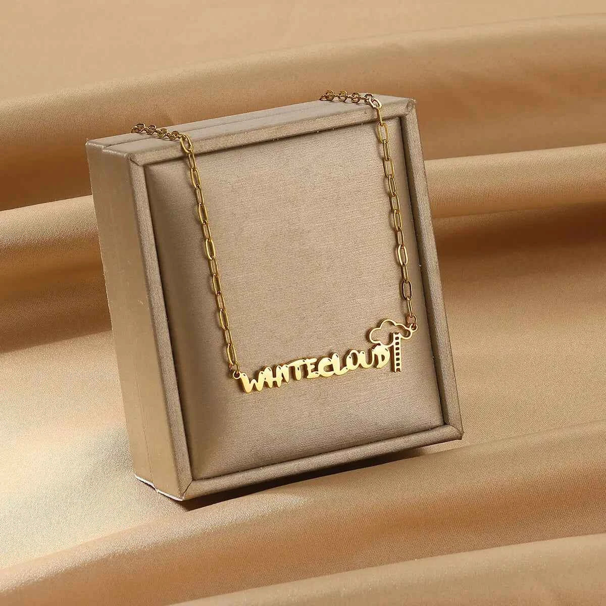 Geometric Ladder Name Necklace - Modern Statement Piece