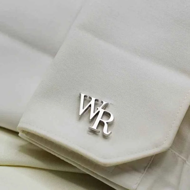 Custom Engraved Letter Name Cufflinks - Mens Wedding Gifts