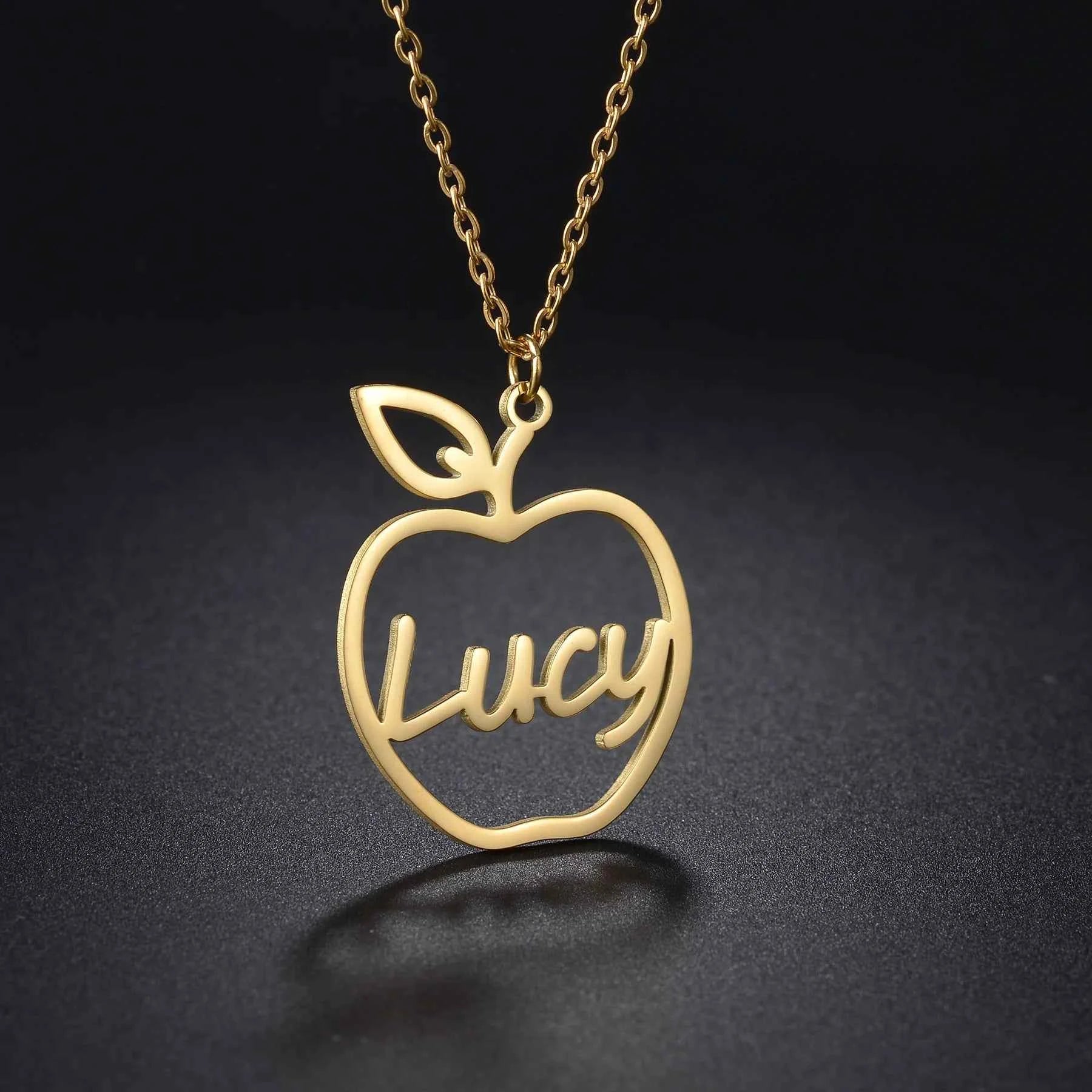 Personalized Big Letter Name Butterfly Pendant Choker - Link Chain