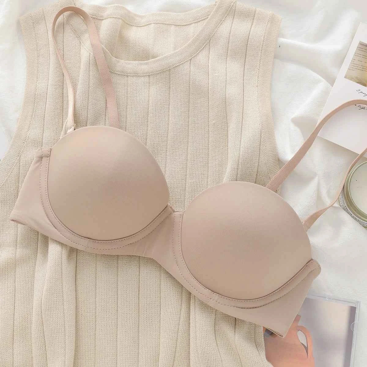 Seamless Half-Cup Push-Up Bra