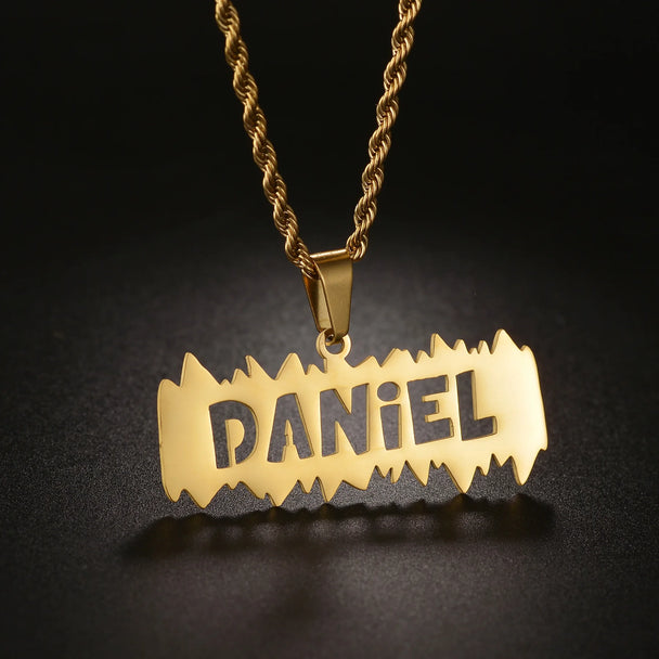 Personalized Name Hollow Crown Twist Chain Necklace - Pendant - SHOPPERS' CASTLE