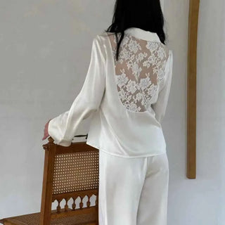 Bridal Lace Satin Pajama Set - SHOPPERS' CASTLE