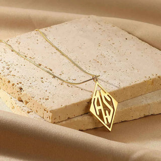 Custom Diamond Initial Letter Necklace - Wedding Jewelry