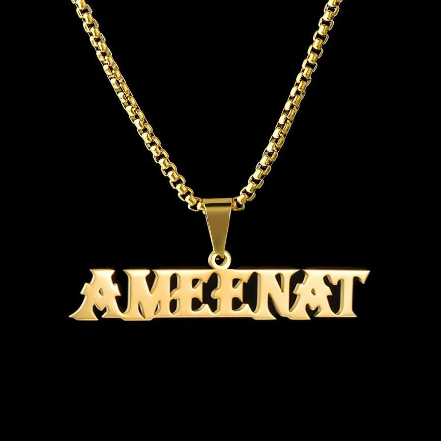 Personalized Name Detachable Pendant Necklace - Cuban Twists Chain - SHOPPERS' CASTLE