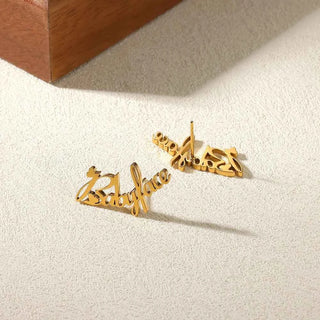Custom Name Letter Earrings - Stainless Steel