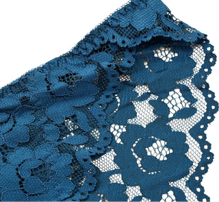 Embroidered Lace Brief Trio - Purple, Blue & Black