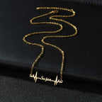 Custom Name Heartbeat Necklace - Pendant