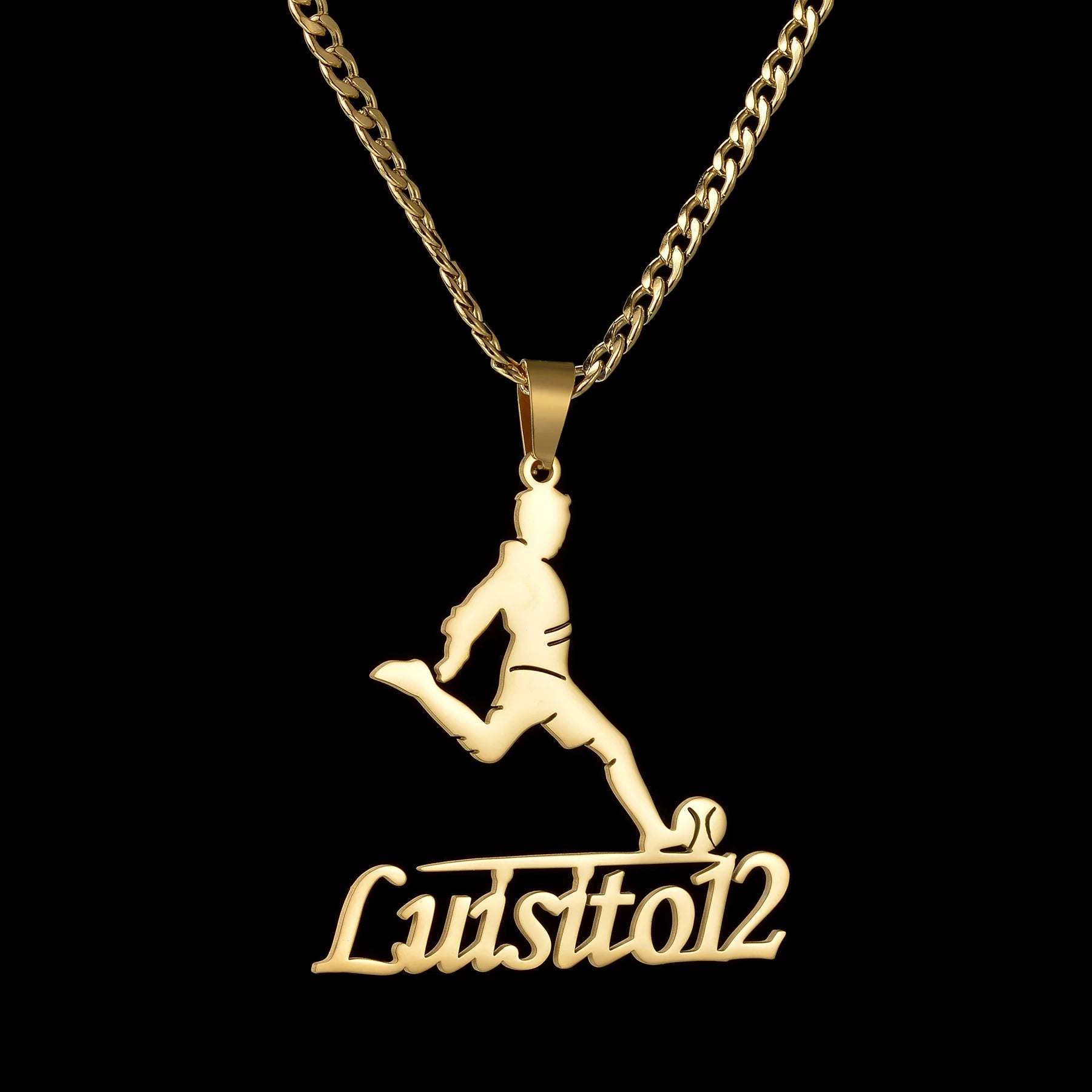 Personalized Name Football Sports Necklace - Baseball Pendant - SHOPPERS' CASTLE