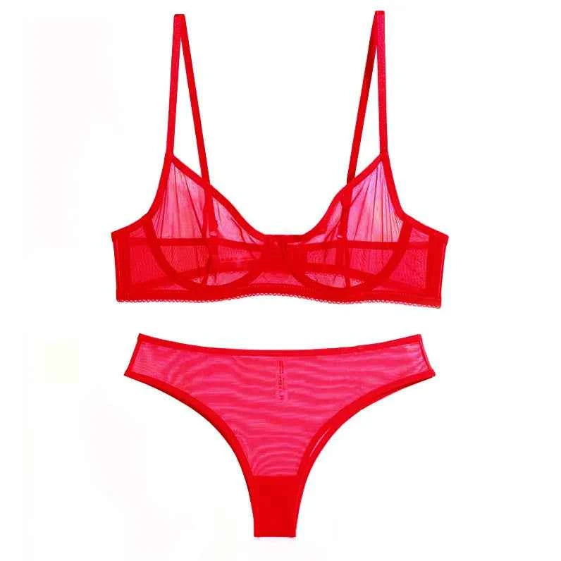 Mesh Transparent Ultra-Thin Bra Set