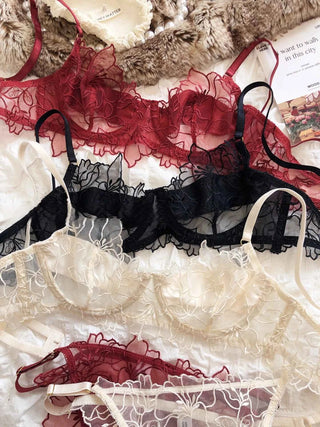 French Embroidery Bra Set